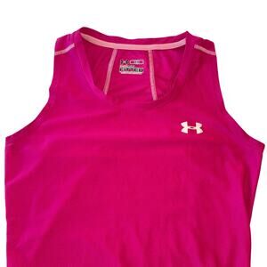 Under Armour Women's HeatGear Tank Top Pink Fuchsia Fitted Athletic XS